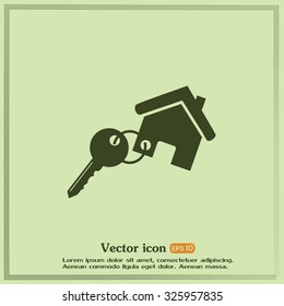 Vector illustration keychain from home 