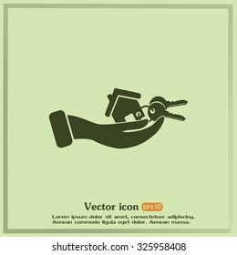 Vector illustration keychain from home