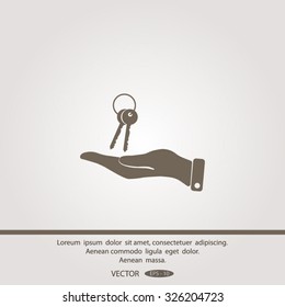 Vector illustration keychain from home