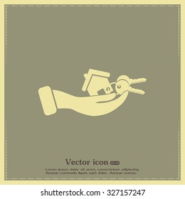 Vector illustration keychain from home