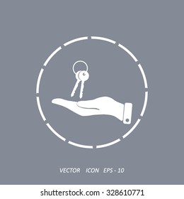 Vector illustration keychain from home