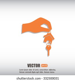 Vector illustration keychain from home