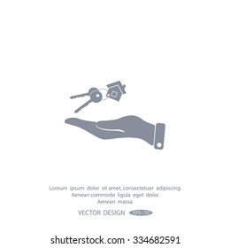 Vector illustration keychain from home