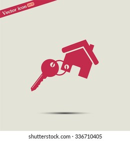 Vector illustration keychain from home 