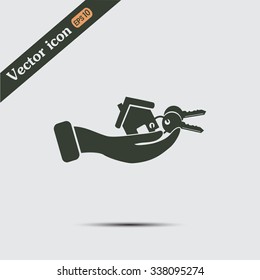 Vector illustration keychain from home