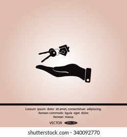 Vector illustration keychain from home