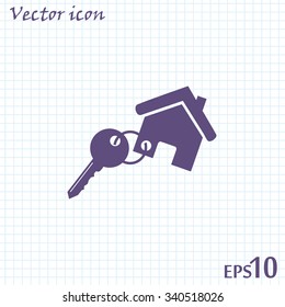 Vector illustration keychain from home 