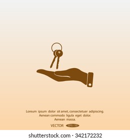 Vector illustration keychain from home