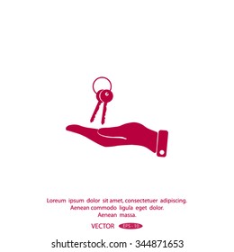 Vector illustration keychain from home