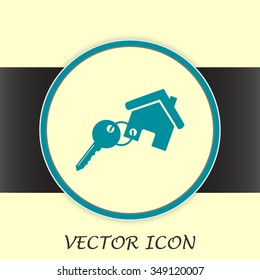 Vector illustration keychain from home 