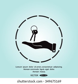 Vector illustration keychain from home