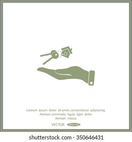 Vector illustration keychain from home