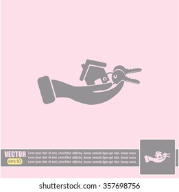 Vector illustration keychain from home