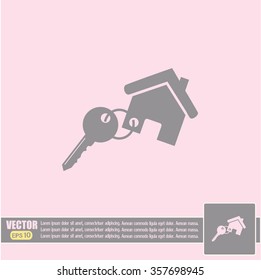 Vector illustration keychain from home 