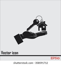 Vector illustration keychain from home