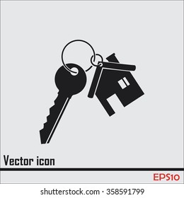 Vector illustration keychain from home