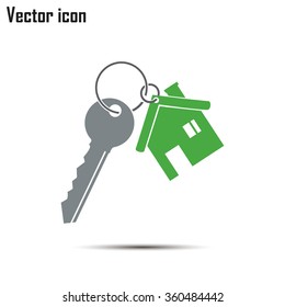 Vector illustration keychain from home