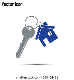 Vector illustration keychain from home
