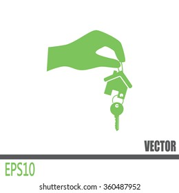 Vector illustration keychain from home