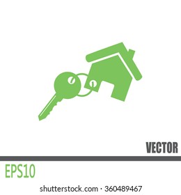 Vector illustration keychain from home 