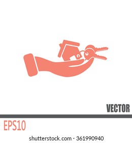 Vector illustration keychain from home