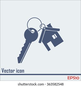 Vector illustration keychain from home