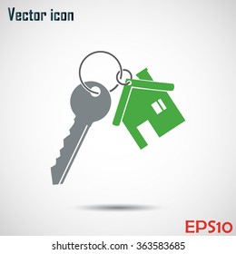 Vector illustration keychain from home