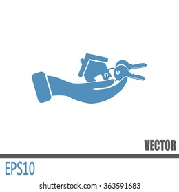 Vector illustration keychain from home