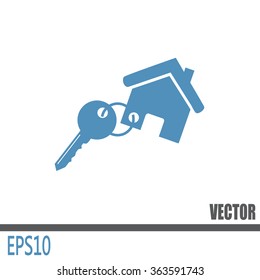 Vector illustration keychain from home 
