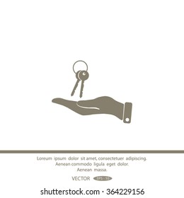 Vector illustration keychain from home