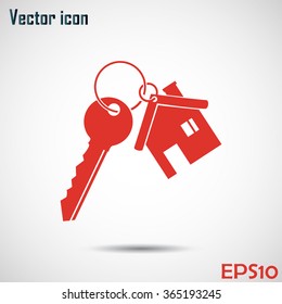 Vector illustration keychain from home