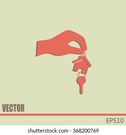 Vector illustration keychain from home