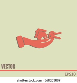 Vector illustration keychain from home
