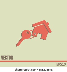 Vector illustration keychain from home 