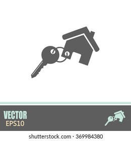 Vector illustration keychain from home 