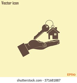 Vector illustration keychain from home