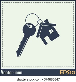 Vector illustration keychain from home