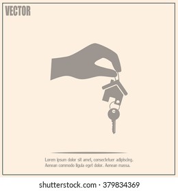 Vector illustration keychain from home