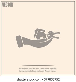 Vector illustration keychain from home