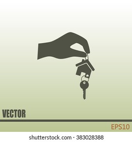 Vector illustration keychain from home