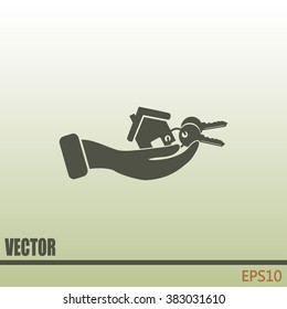 Vector illustration keychain from home
