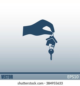 Vector illustration keychain from home