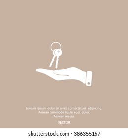 Vector illustration keychain from home