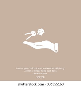 Vector illustration keychain from home