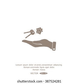 Vector illustration keychain from home