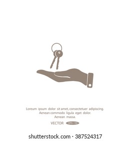Vector illustration keychain from home
