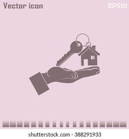 Vector illustration keychain from home