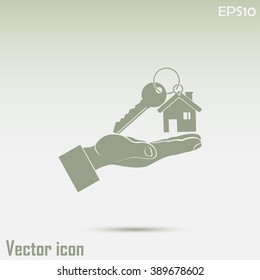 Vector illustration keychain from home