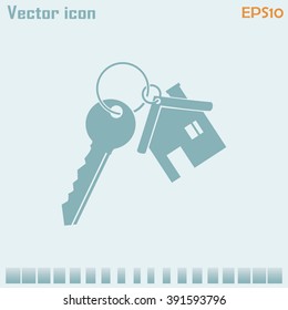 Vector illustration keychain from home