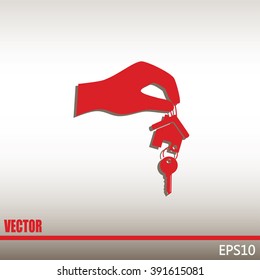 Vector illustration keychain from home